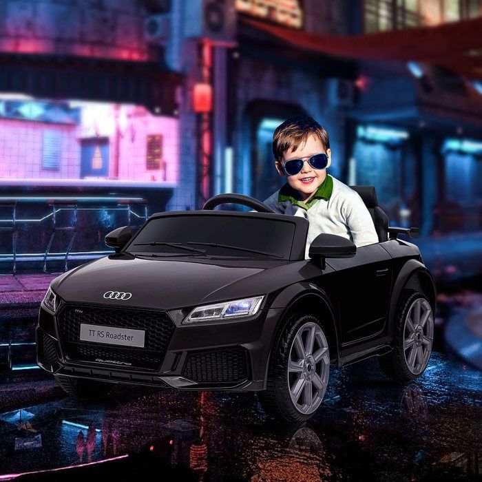 Electric car - HOMCOM - children's Audi TT RS 12V 30W speed 3 km/h remote control LED - PP - black