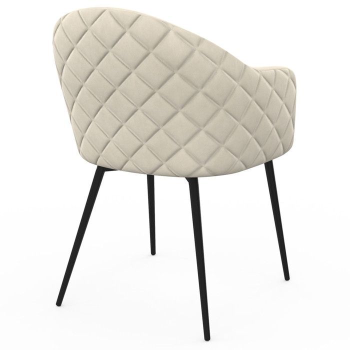 IDMARKET Set of 2 MOLY dining chairs in beige velvet
