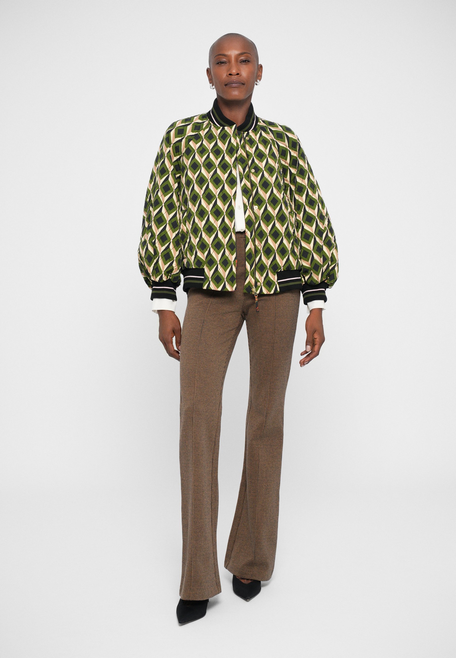 Giacca bomber Diane von Furstenberg SALMA - Venice Geo Moss/Serenissima Black