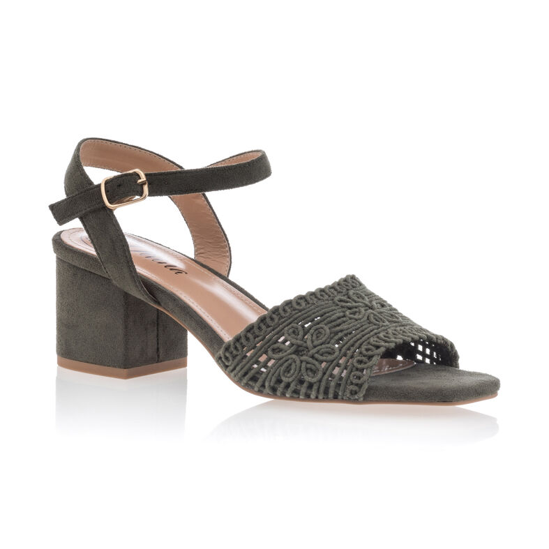 Grüne Damensandalen / Zehenfreie Schuhe
