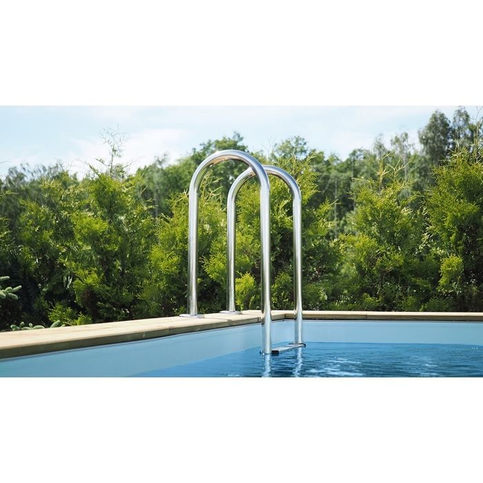 Piscine en bois Aqua 6,1x2,85 - H.1,31 m fixations à sceller - BAS7307OSPI