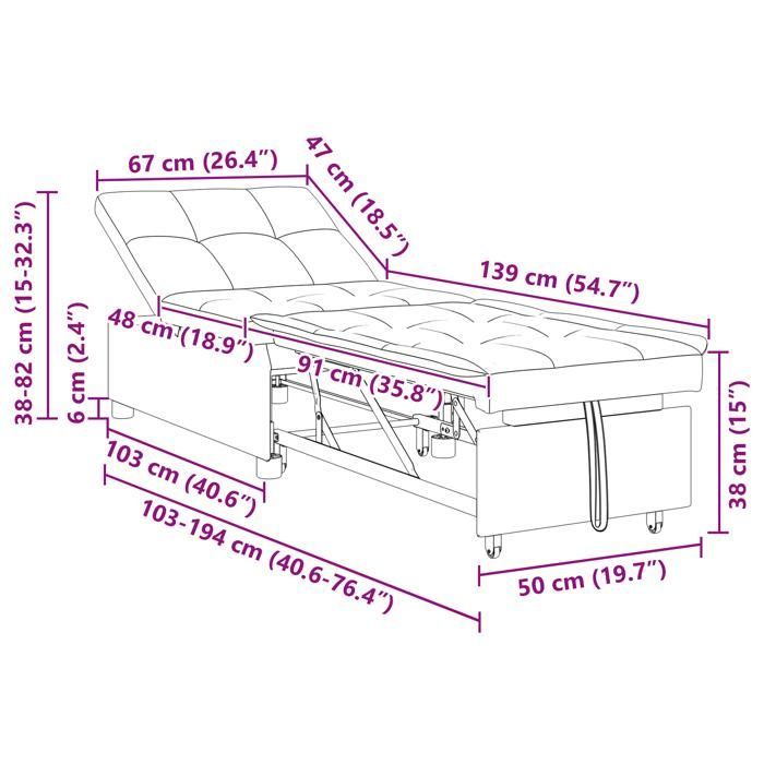 629318& Canapé-lit 3-en-1,Lit banquette,convertible - Design pliable en tissu vert foncé