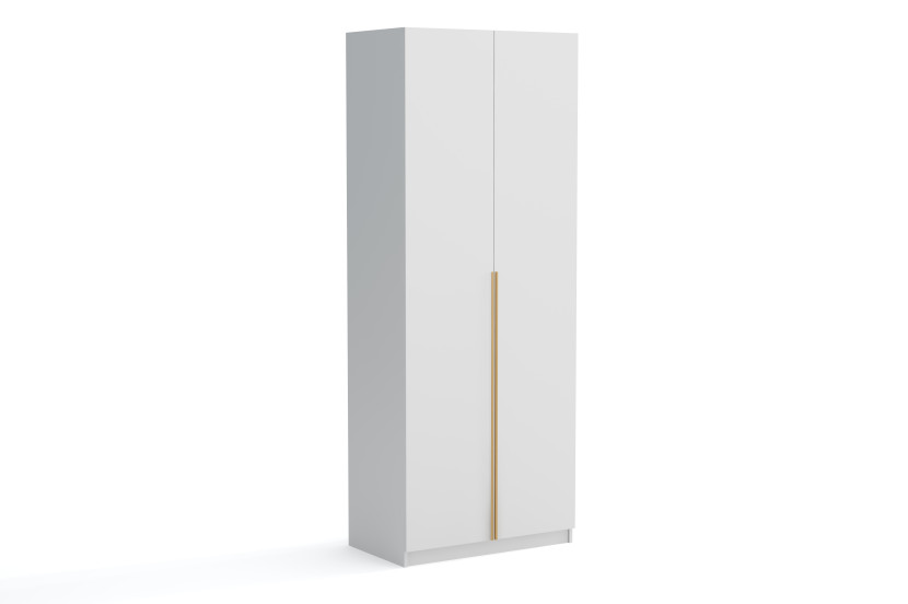 Szafa dwudrzwiowa Bristol 90cm Biała złote uchwyty