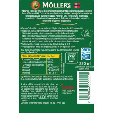 Möller's Citrón Omega 3 Doplněk stravy 250 ml 250 ml