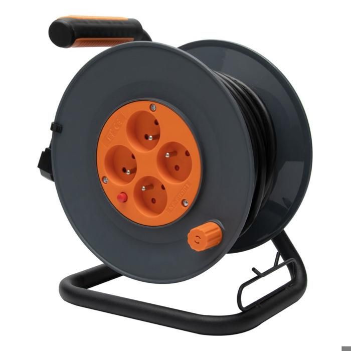 Carrete alargador de 4 tomas, 2P+E, 16A, 25m - Zenitech