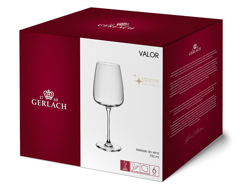 Komplet 6 kieliszków kieliszków uniwersalnych 750 ml Valor Gerlach