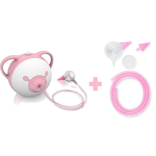NOSIBOO Pink Electric Nasal Aspirator + Pro Accessory Set Pink