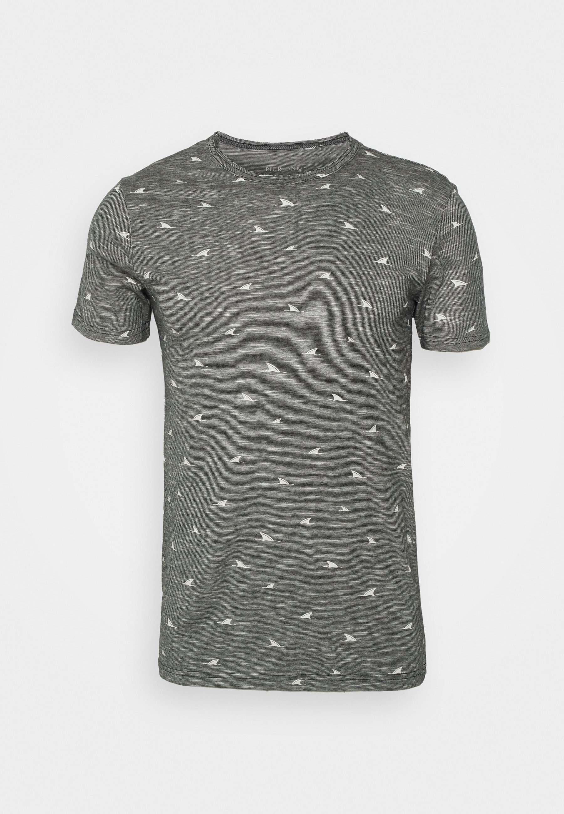 Pier One Print T-skjorte - marmorert mørkeblå