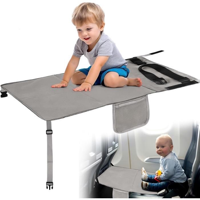Toddler Voiture Bed, Extension de Siège D'Avion,Extension de Siège D'Avion pour Enfants,Lit Portable pour Vol,Voiture,Train (Gris)