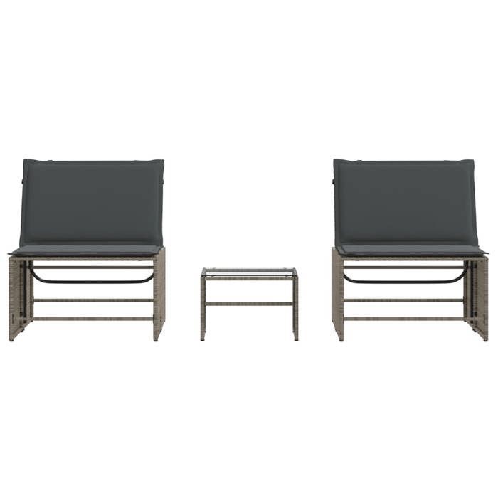Set di 2 lettini prendisole modulari vidaXL con tavolino, lettino, sedia da giardino, seduta per esterni, 368424