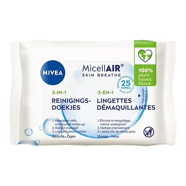 NIVEA 3-u-1 micelarne maramice za čišćenje kože Skin Breathe 25 komada
