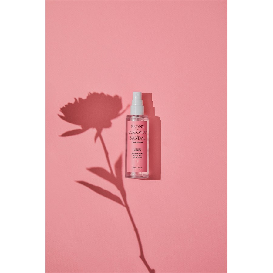 Rated Green Peony-Coconut-Sandal Brume coiffante parfumée Detangling Hair Mist 03