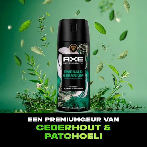 Dezodorant in pršilo za telo Axe Fine Fragrance Emerald Geranium 150 ml