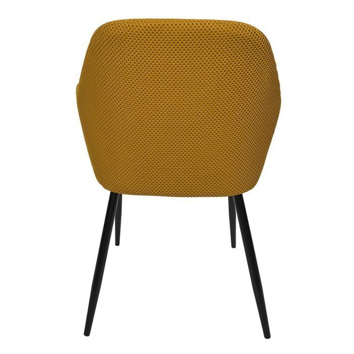 Juego de 2 sillas de comedor amarillas de tela de malla texturizada 3D - ELECTRON