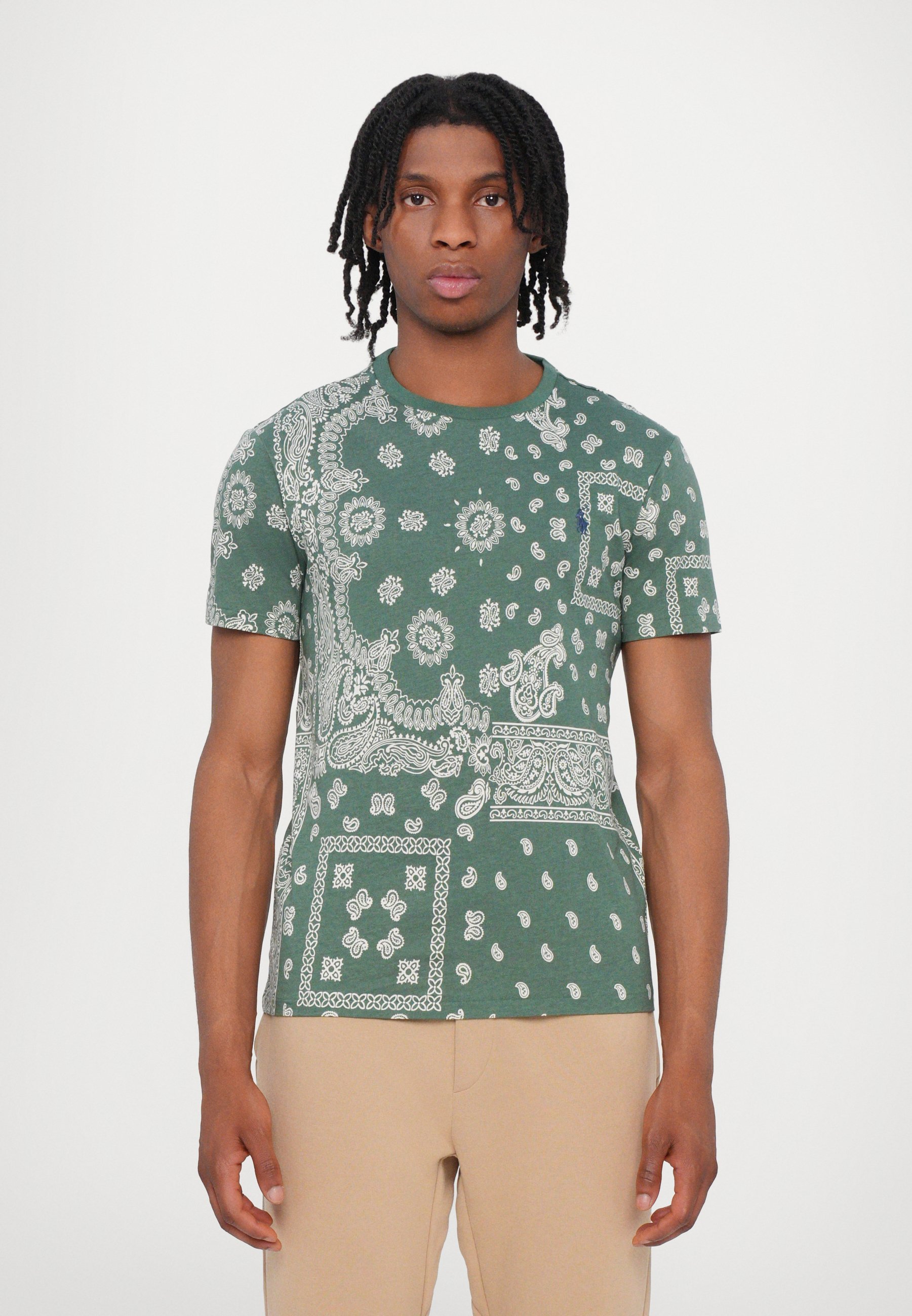 Polo Ralph Lauren Kurzarm-T-Shirt mit Print – gewaschenes Waldgrün