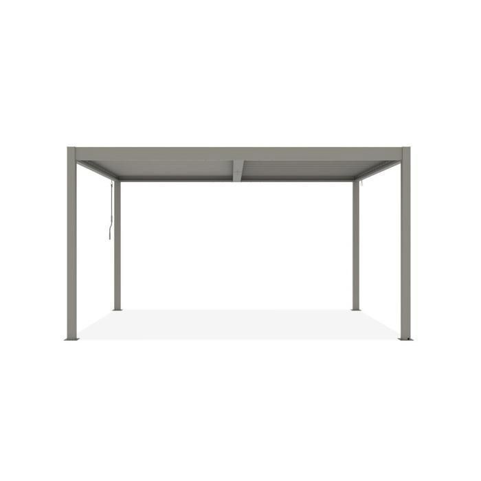 Pergola bioclimatique autoportante PIANA Cazeboo aluminium 4x3 m taupe lames orientables acier