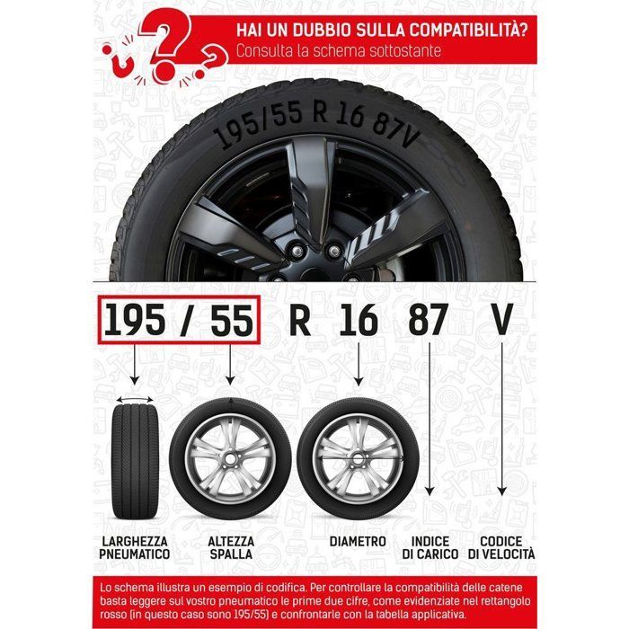 Juego de dos cadenas para nieve Start Snow Chains, 9 mm de espesor, grupo 95