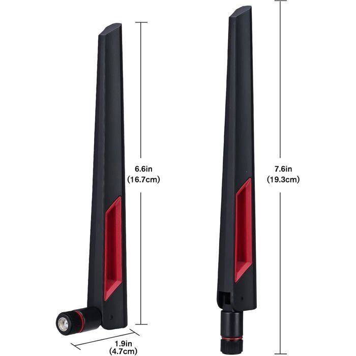 Antenne WiFi Bi-Bande 2.4/5/5.8GHz 10dBi RP-SMA pour Routeur, Point d’Accès, Adaptateur USB ou PCIe