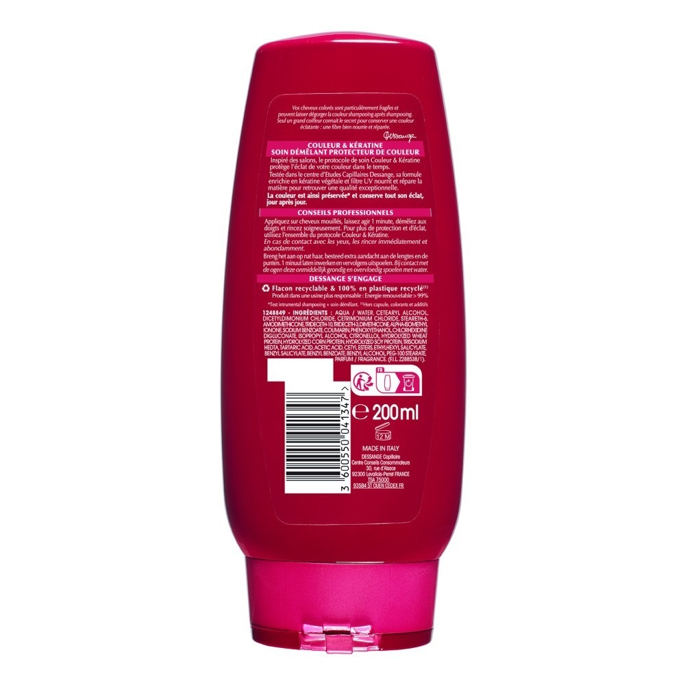 Dessange Soin Démêlant Protecteur de Couleur Kératine Végétale & Filtre UV