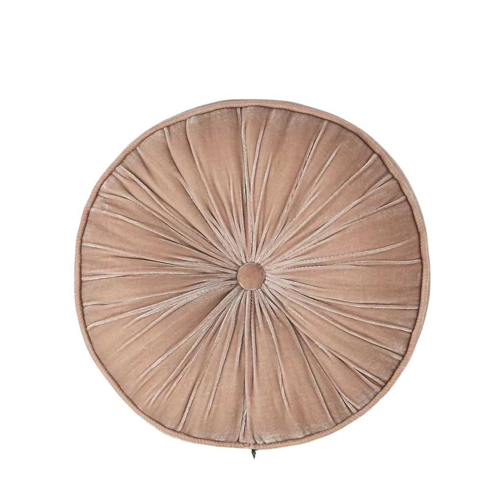 Coussin rond en velours de soie et viscose de la collection House of Rituals Saigon