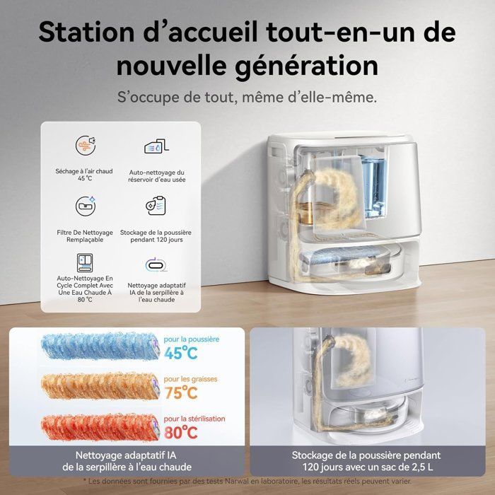 NARWAL FLOW - Robot aspirapolvere e lavapavimenti con stazione di ricarica - 22.000 Pa - DualFlow Anti-Tangling Pet Hair - Sistema di lavaggio FlowWash