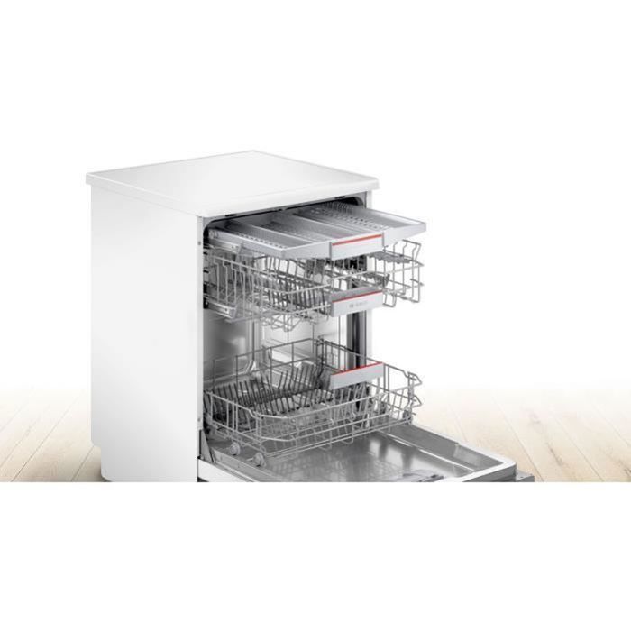 BOSCH SMS4EMW01F SER4 Freestanding Dishwasher - 14 Place Settings - Induction - 60cm Wide - 42 dB - Cutlery Drawer - White