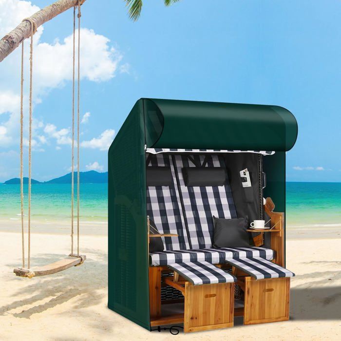 Funda para silla de playa: impermeable, resistente al viento, a los rayos UV y a los desgarros. Funda de tejido PE mejorado para sillas de playa (135 x 105 x 175/140 cm).
