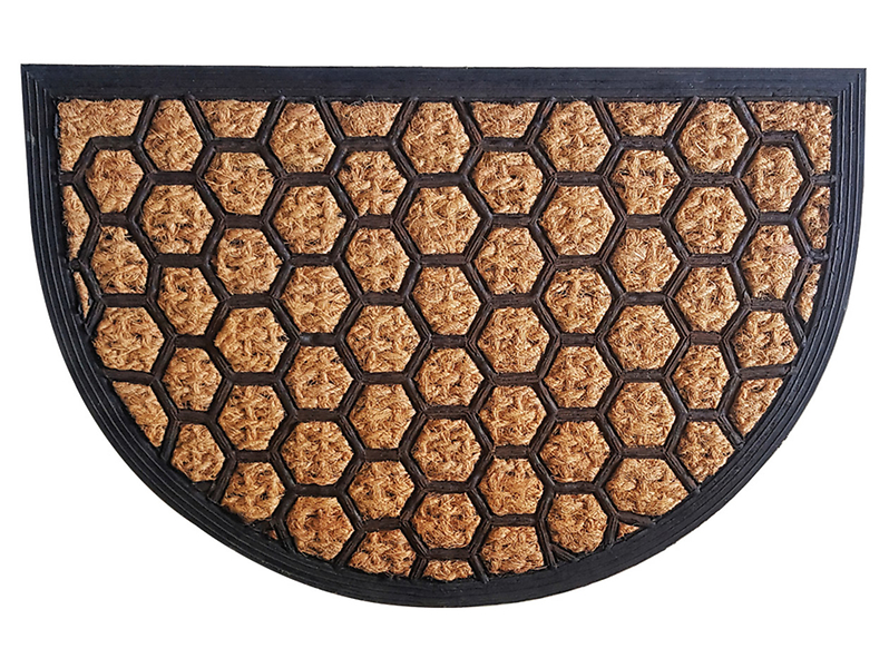 Wycieraczka Tartan półkole 40x60 cm brązowo-czarna