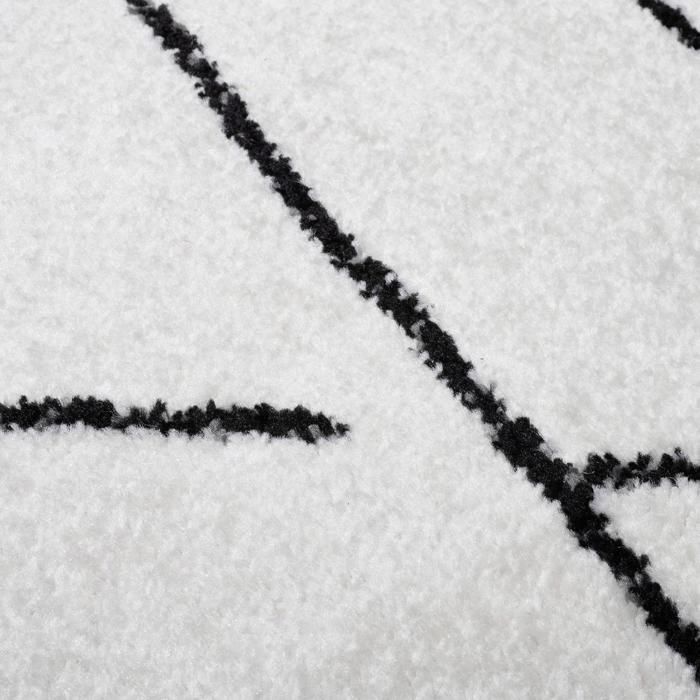 Alfombra bereber de 200x280 cm con motivos tribales tejidos, color crema NALADON.