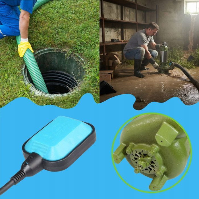 Bomba sumergible MORO 300R con triturador, 300 W, 3300 l/h, altura de impulsión de 15 m, bomba de drenaje para aguas sucias y residuales.