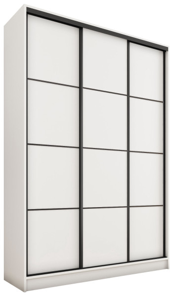 Szafa przesuwna 150 cm LOFT MAX biała z półkami