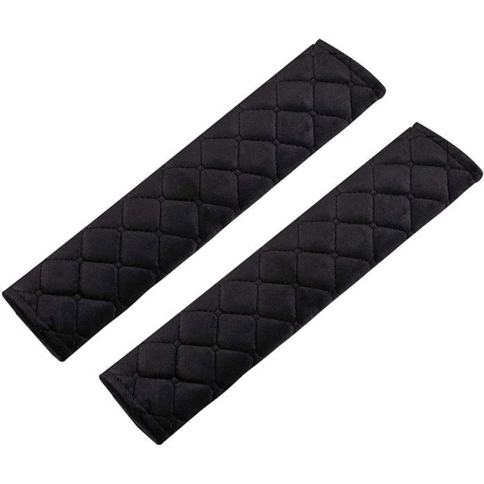 Protector de cinturón de seguridad para coche, cojín extraíble para cinturón de seguridad, 2 almohadillas de confort para asientos de coche para adultos y niños (negro)
