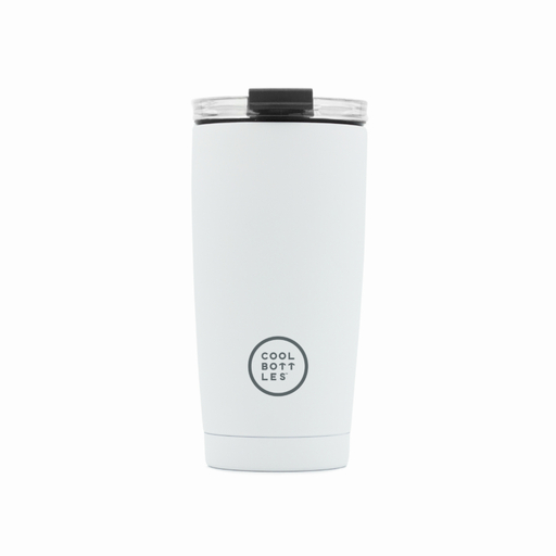 Cool Bottles Mono Thermobecher aus weißem Edelstahl