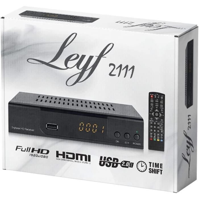 Leyf 2111 DVB-T2 & DVB-C COMBO récepteur terrestre TNT HD - Compatible pour chaines TNT en Haute Définition MPEG-4 - HDMI et PERITEL