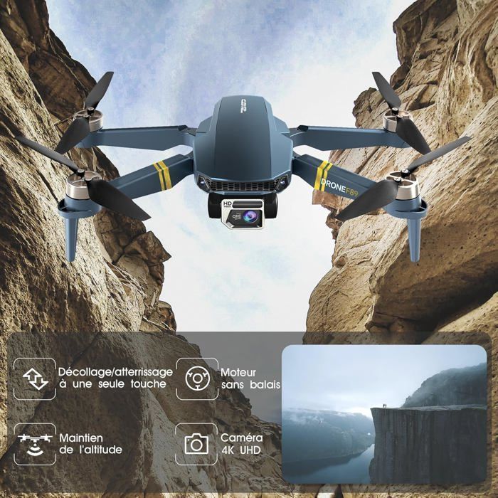 Drone Pliable - TRAHOO - Modèle Débutant - Portée 800m - Caméra 4K HD - Moteur Brushless