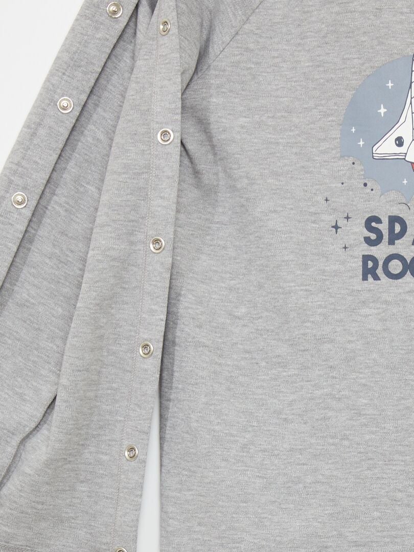 So Easy Snap-On T-shirt met lange mouwen - GRIJS