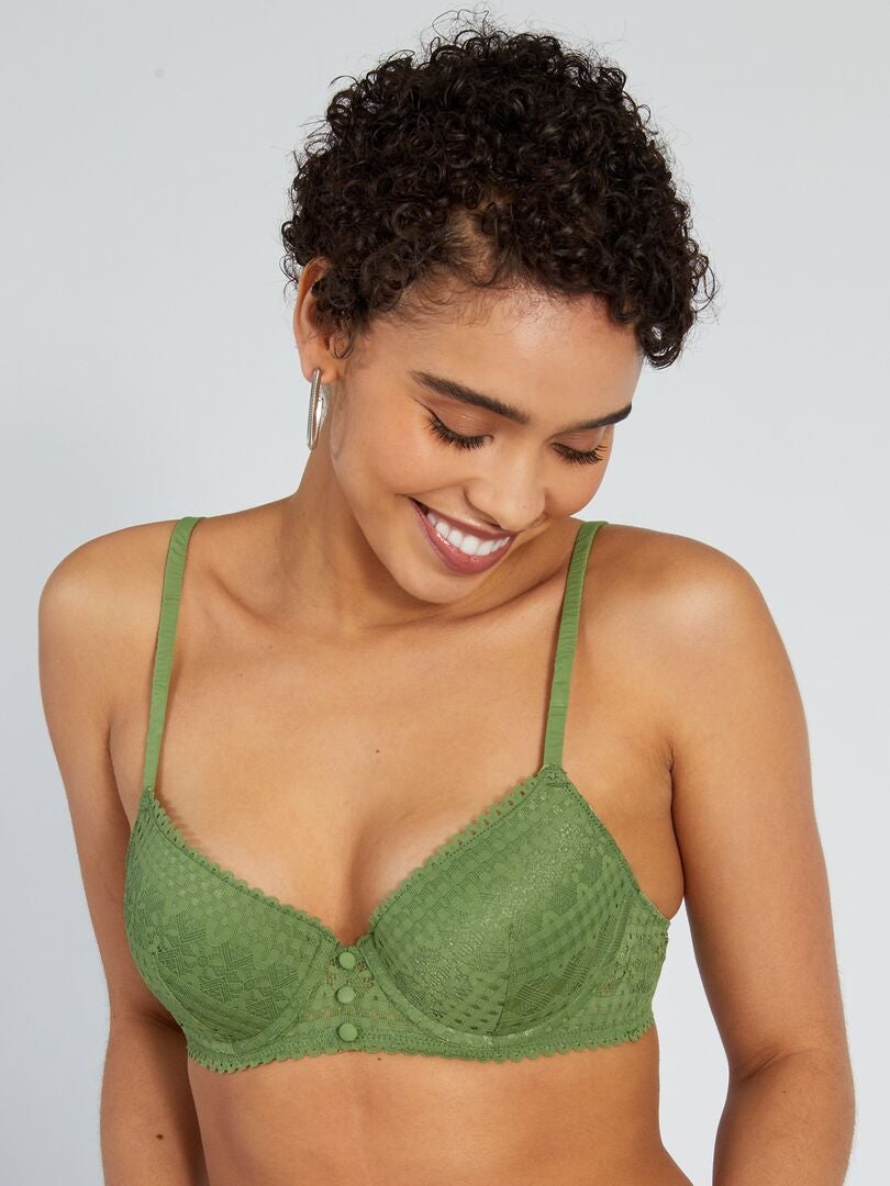Sutiã Push-Up de Renda - VERDE