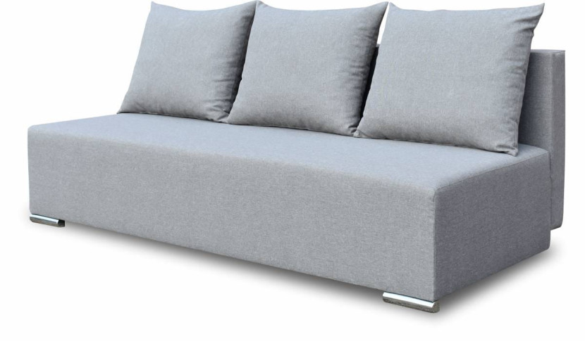 Sofa rozkładana z pojemnikiem Trio Szara