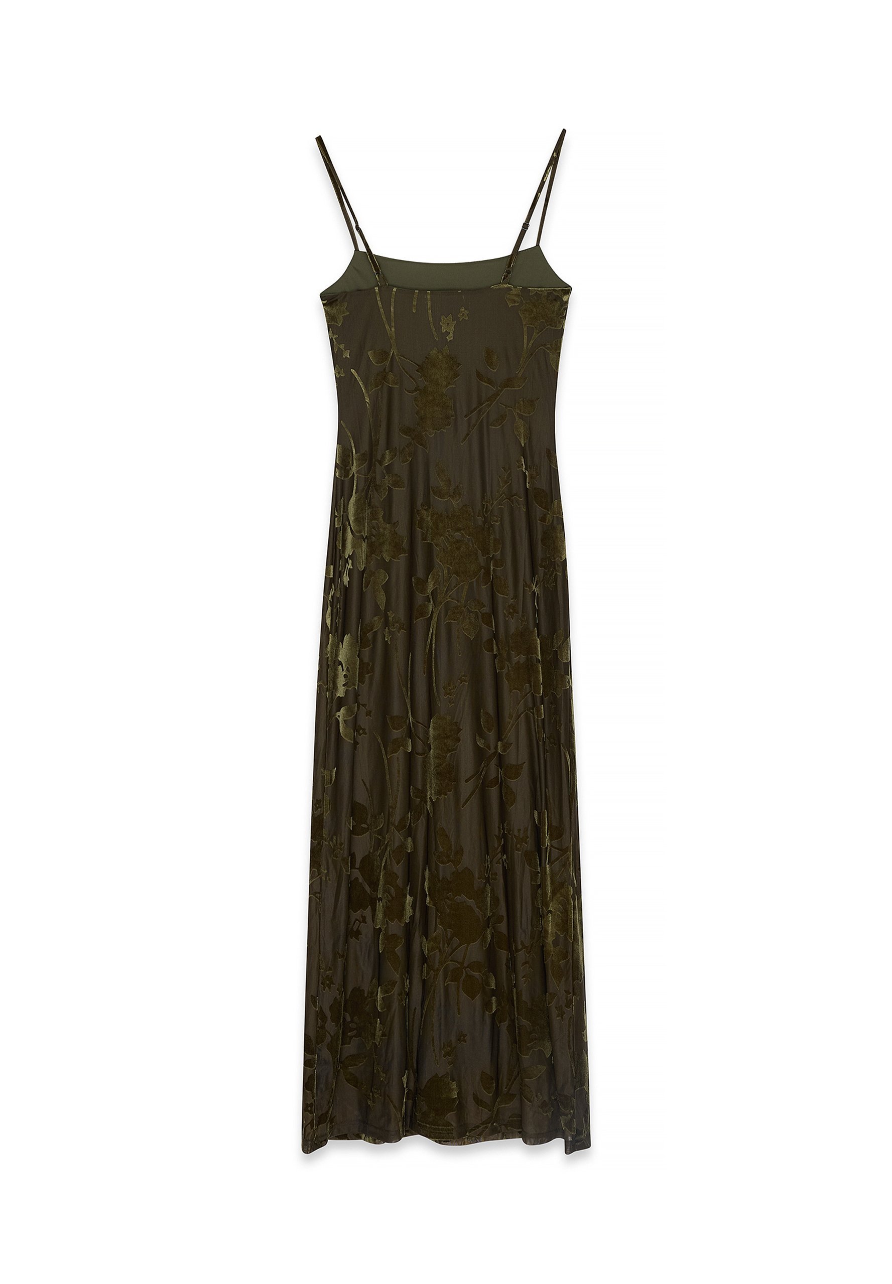 NA-KD FLORAL PRINT - Robe longue - khaki