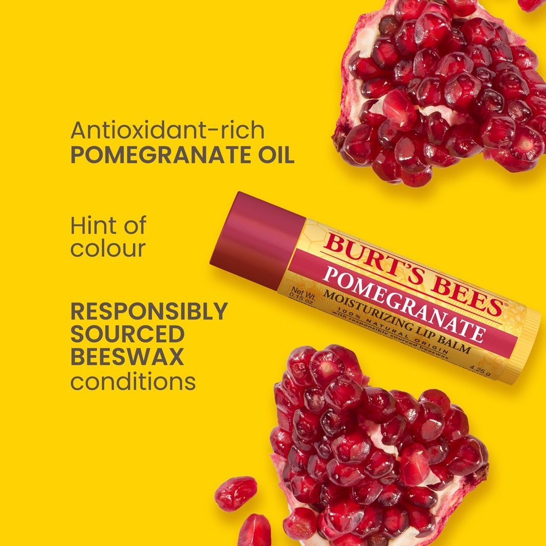 Burt's Bees lūpų priežiūros lūpų balzamas su granatais - GRANATAS