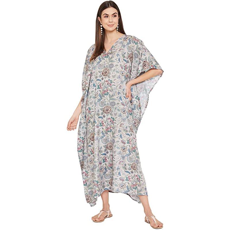 Robe maxi imprimée numérique pour femme, tenue de villégiature