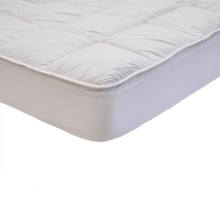 Matratzenauflage 90 x 190 cm, weich wie eine Bettdecke – Bezug aus 100 % Baumwolle – BLAU CALIN