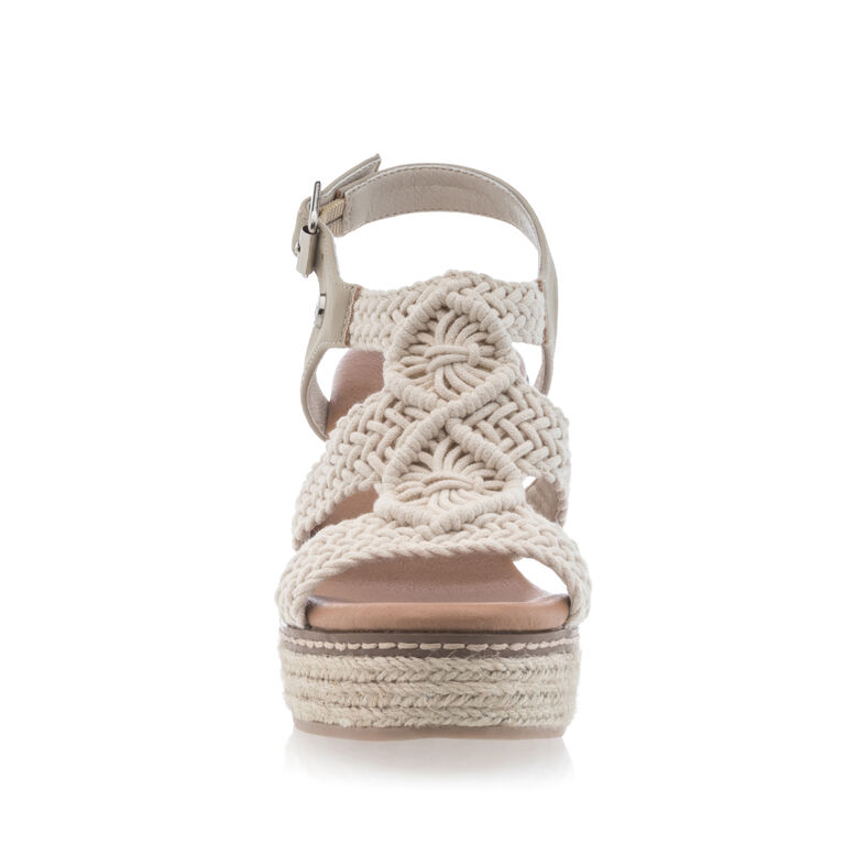 Beige Espadrilles für Damen mit Seilsohlen