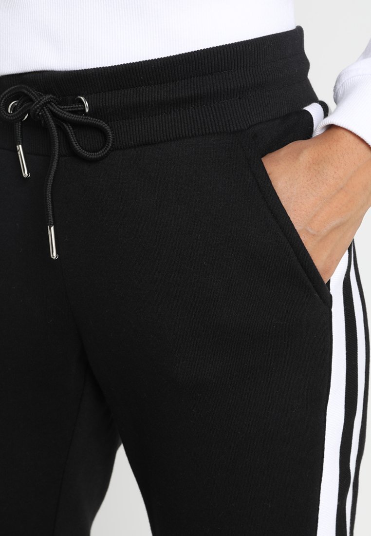 Urban Classics LADIES COLLEGE CONTRAST - Pantaloni de trening - black/white/black