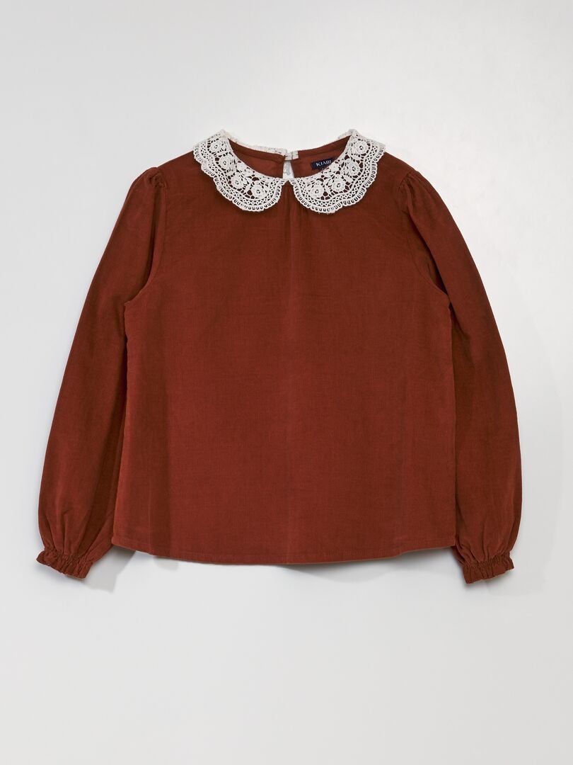Blusa de veludo - MARROM