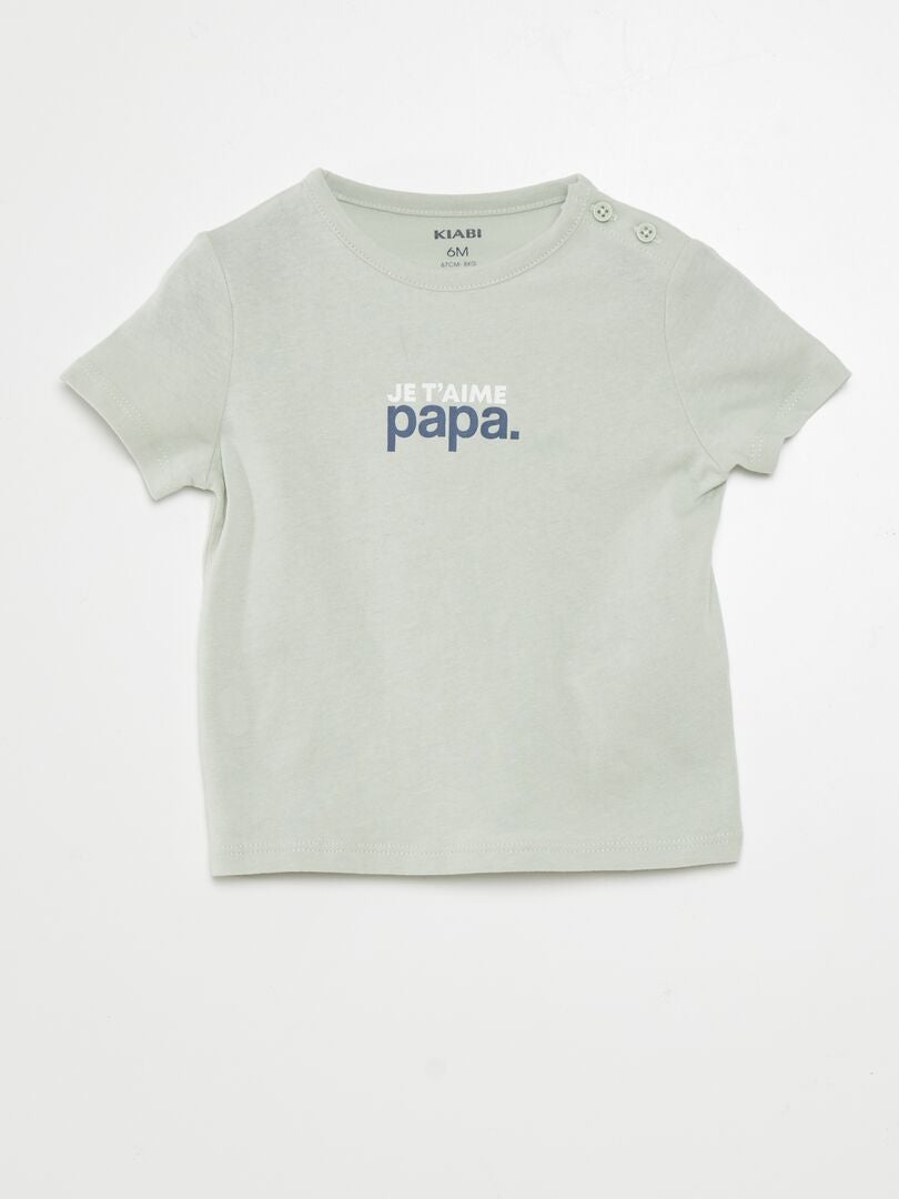 Camiseta de manga corta con la inscripción - VERDE