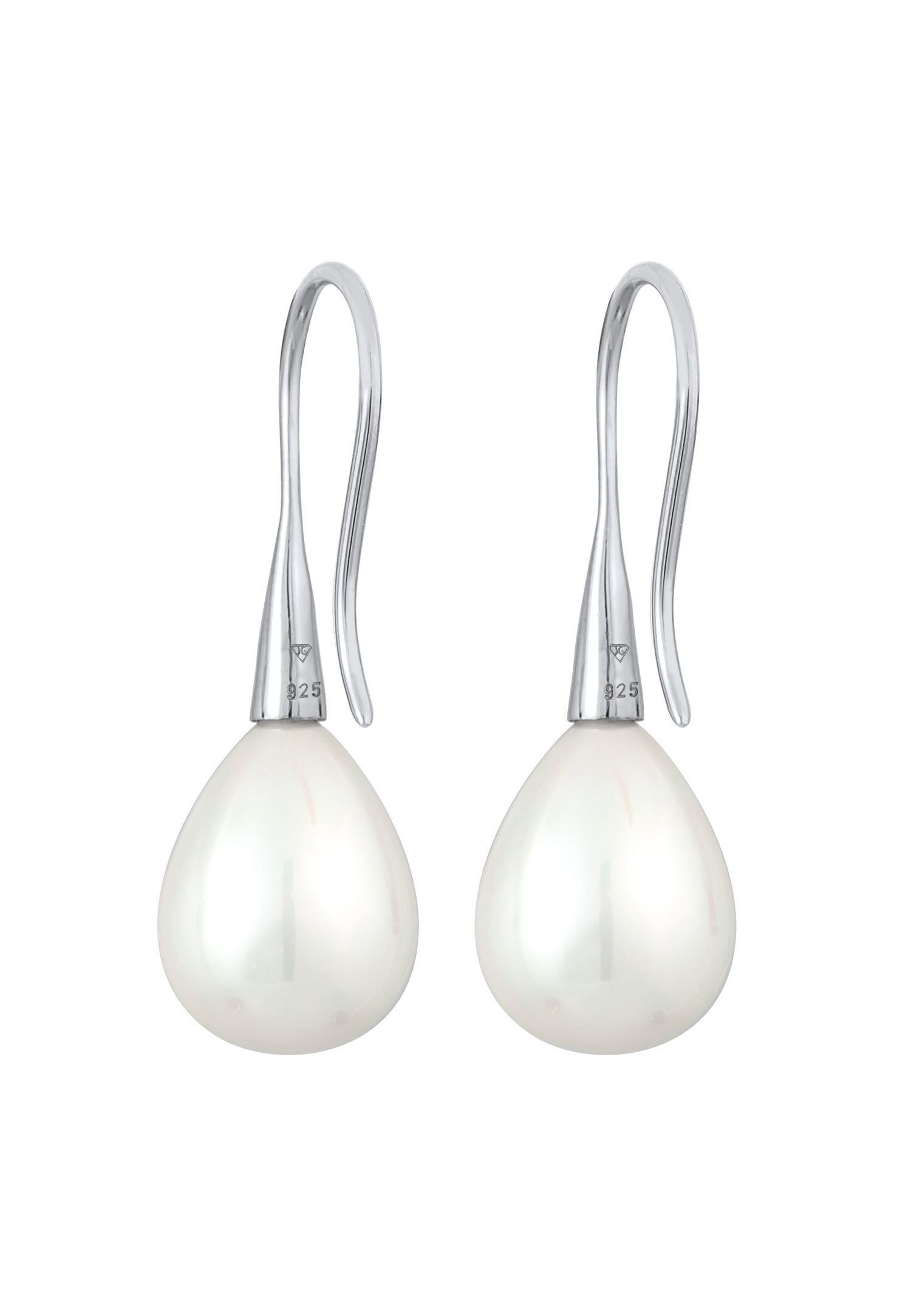 Nenalina Pendentifs d'oreilles pour femmes Goutte classique avec perles de coquillage en argent sterling 925