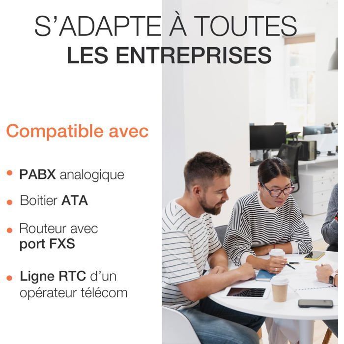 Téléphone fixe filaire professionnel - FEBEST - Temporis 10 Pro - Indicateur lumineux - Fixation murale - Noir
