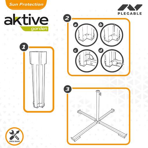Pie Plegable Para Sombrilla 25/32 Mm Aktive Garden