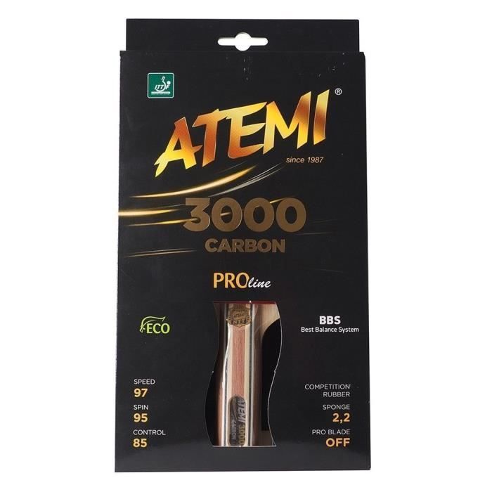 Racchette da tennis anatomiche ATEMI 3000 Pro Carbon, nere e rosse - Adulti